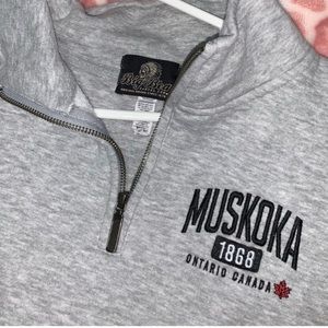 Muskoka embroidered grey quarter zip